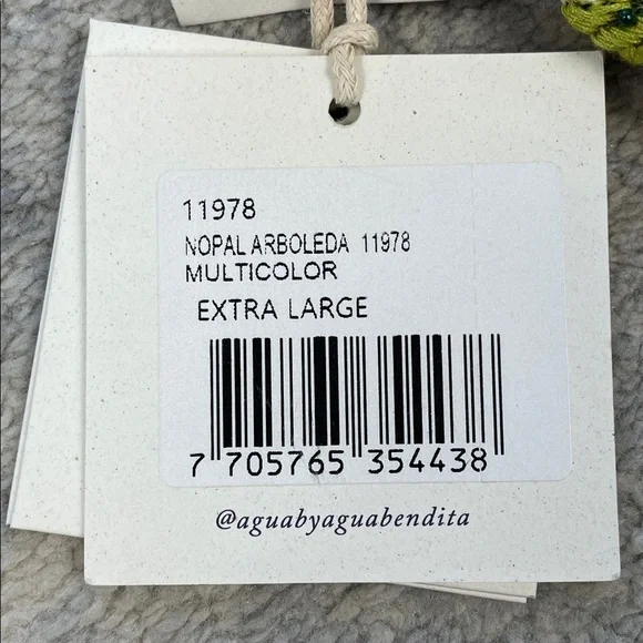 NWT Agua Bendita Nopal Arboleda Hand Embroidered Bikini Bottom Swim Trees XL - Picture 9 of 15